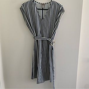 H&M striped dress, navy & white